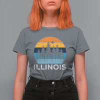Vintage Illinois Mountain Forest T Shirt For Women Nature Adventure Gift