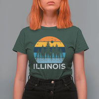 Vintage Illinois Mountain Forest T Shirt For Women Nature Adventure Gift