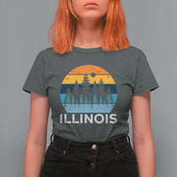 Vintage Illinois Mountain Forest T Shirt For Women Nature Adventure Gift