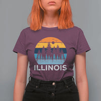 Vintage Illinois Mountain Forest T Shirt For Women Nature Adventure Gift