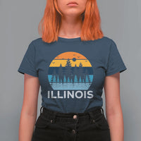 Vintage Illinois Mountain Forest T Shirt For Women Nature Adventure Gift