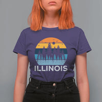 Vintage Illinois Mountain Forest T Shirt For Women Nature Adventure Gift