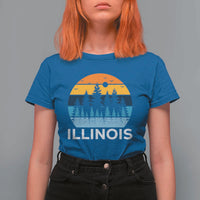 Vintage Illinois Mountain Forest T Shirt For Women Nature Adventure Gift