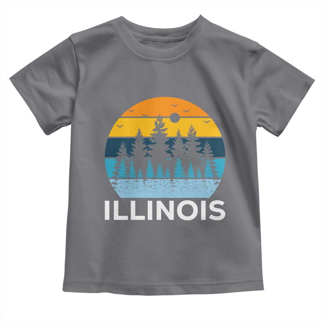 Vintage Illinois Mountain Forest Toddler T Shirt Nature Adventure Gift