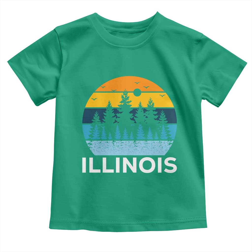 Vintage Illinois Mountain Forest Toddler T Shirt Nature Adventure Gift