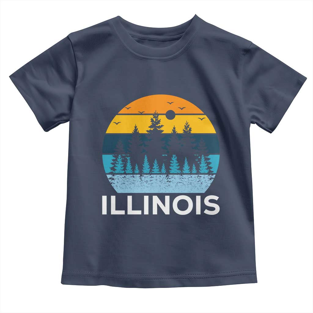Vintage Illinois Mountain Forest Toddler T Shirt Nature Adventure Gift