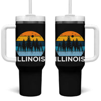 Vintage Illinois Mountain Forest Tumbler With Handle Nature Adventure Gift
