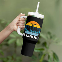 Vintage Illinois Mountain Forest Tumbler With Handle Nature Adventure Gift