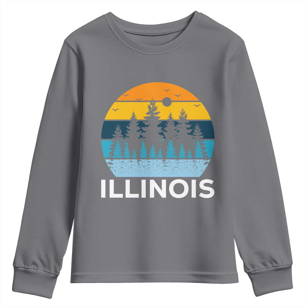 Vintage Illinois Mountain Forest Youth Sweatshirt Nature Adventure Gift