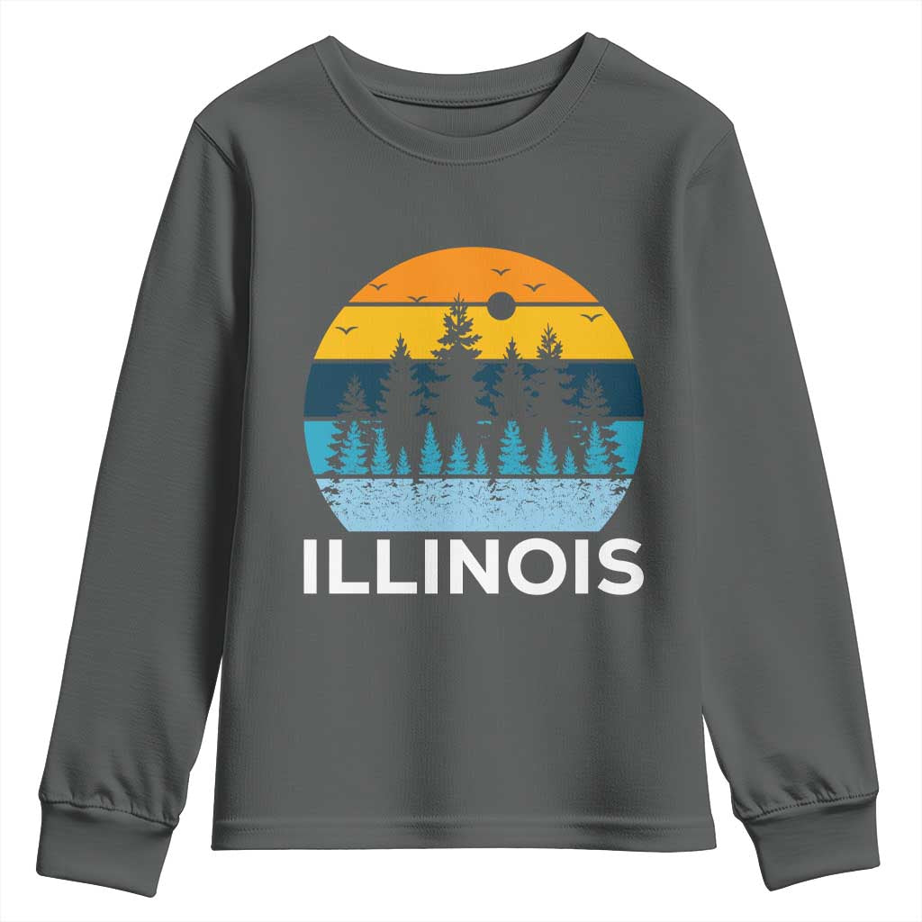 Vintage Illinois Mountain Forest Youth Sweatshirt Nature Adventure Gift