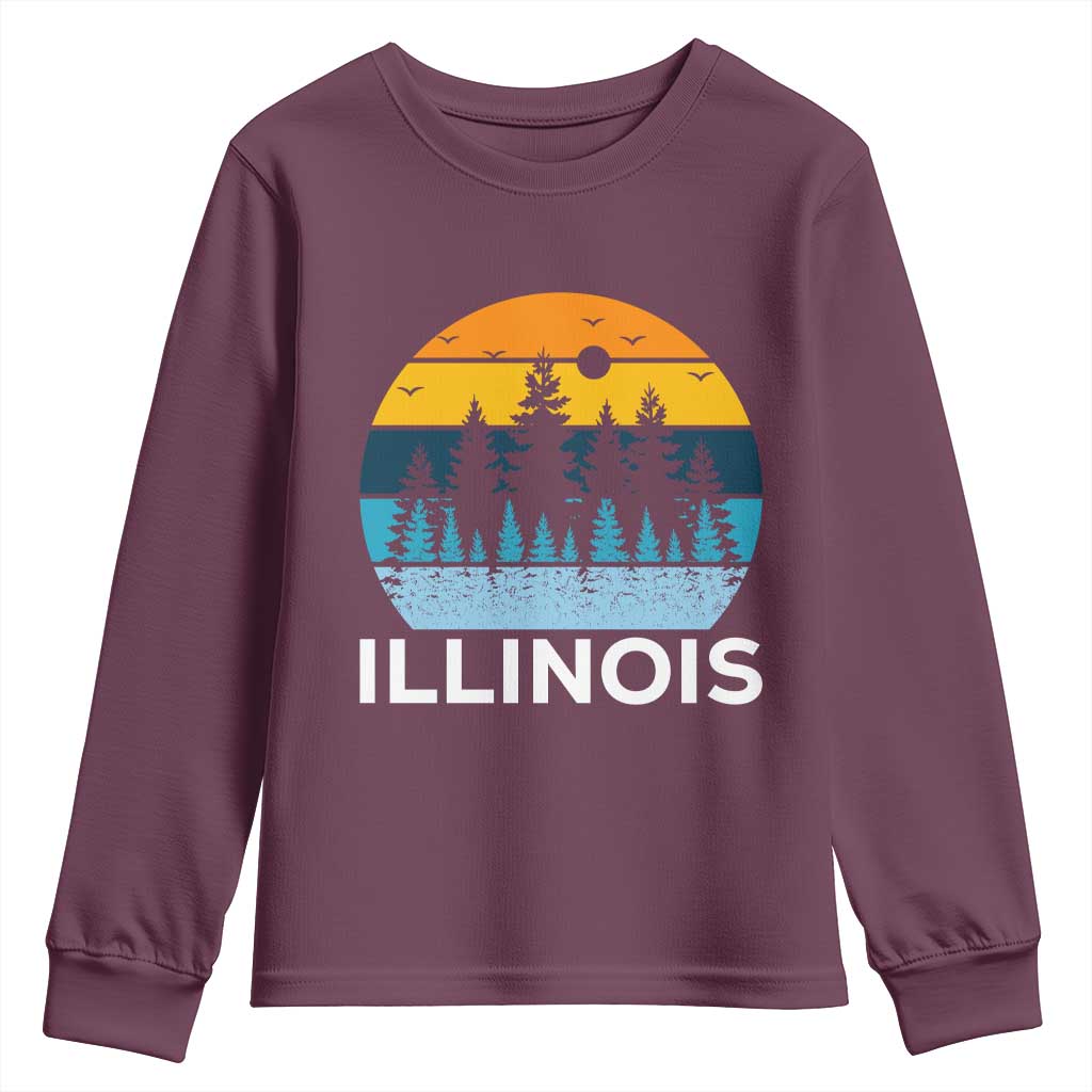 Vintage Illinois Mountain Forest Youth Sweatshirt Nature Adventure Gift