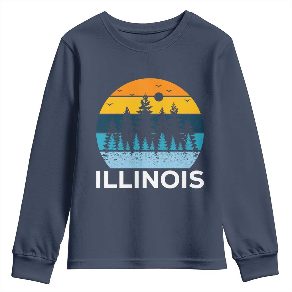 Vintage Illinois Mountain Forest Youth Sweatshirt Nature Adventure Gift