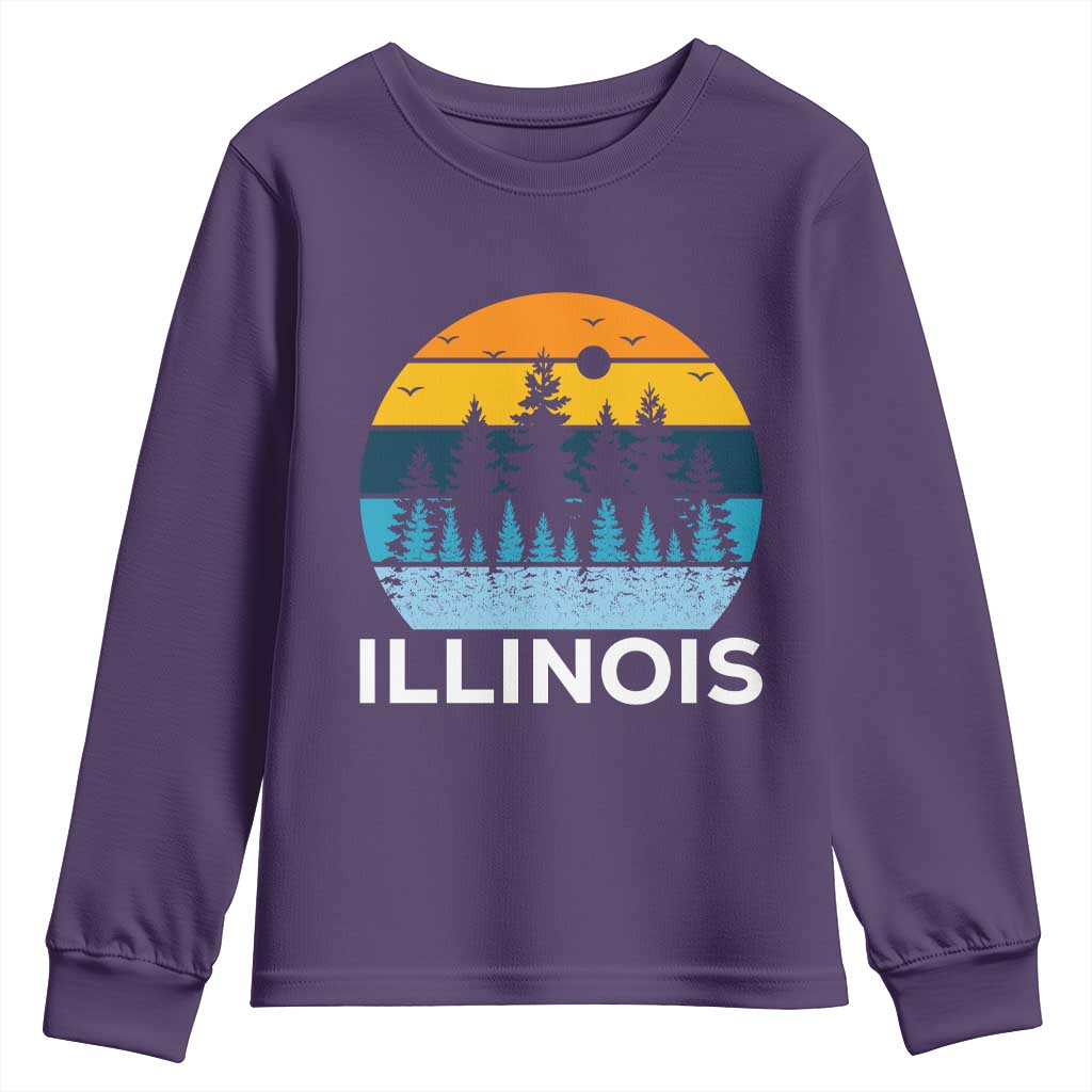 Vintage Illinois Mountain Forest Youth Sweatshirt Nature Adventure Gift