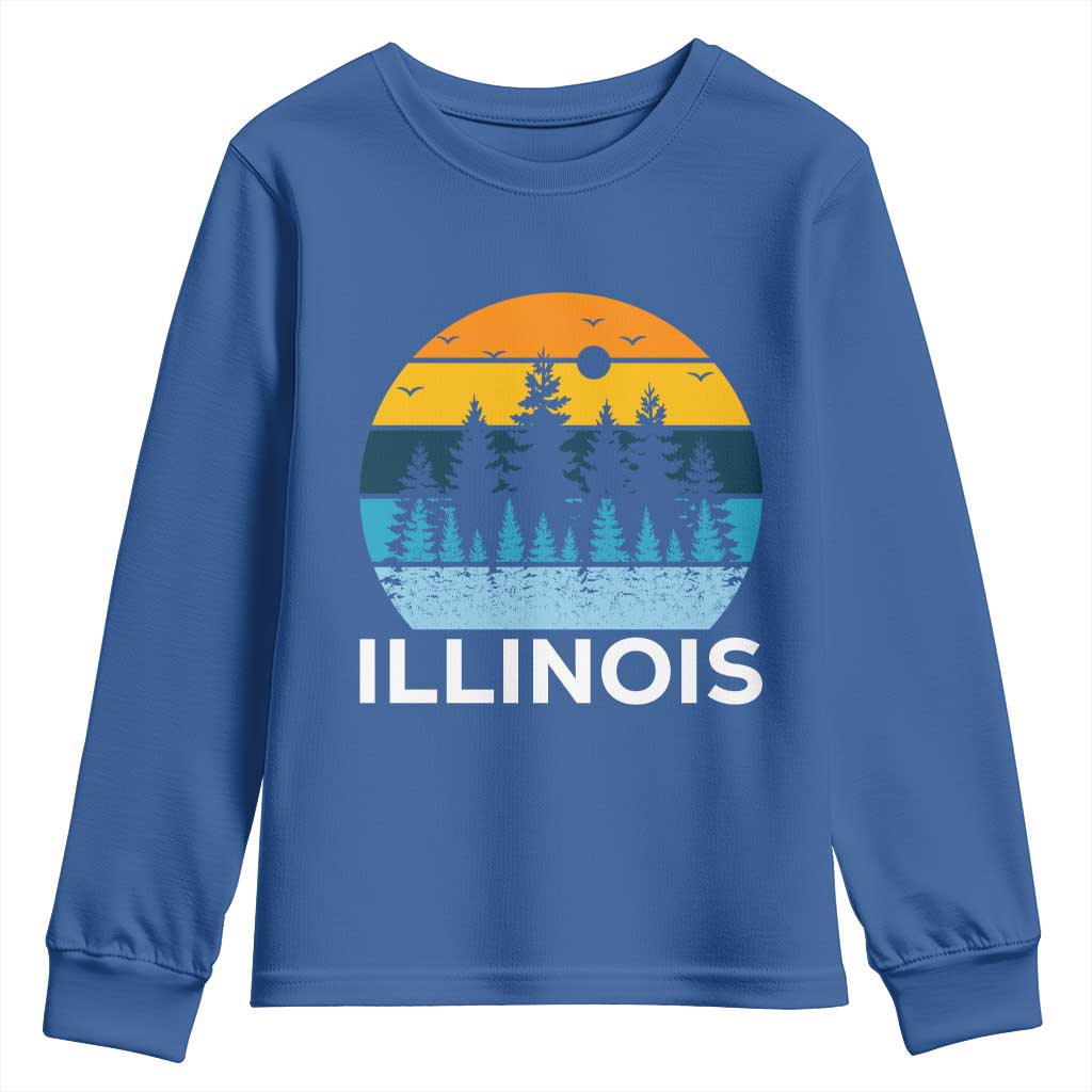 Vintage Illinois Mountain Forest Youth Sweatshirt Nature Adventure Gift