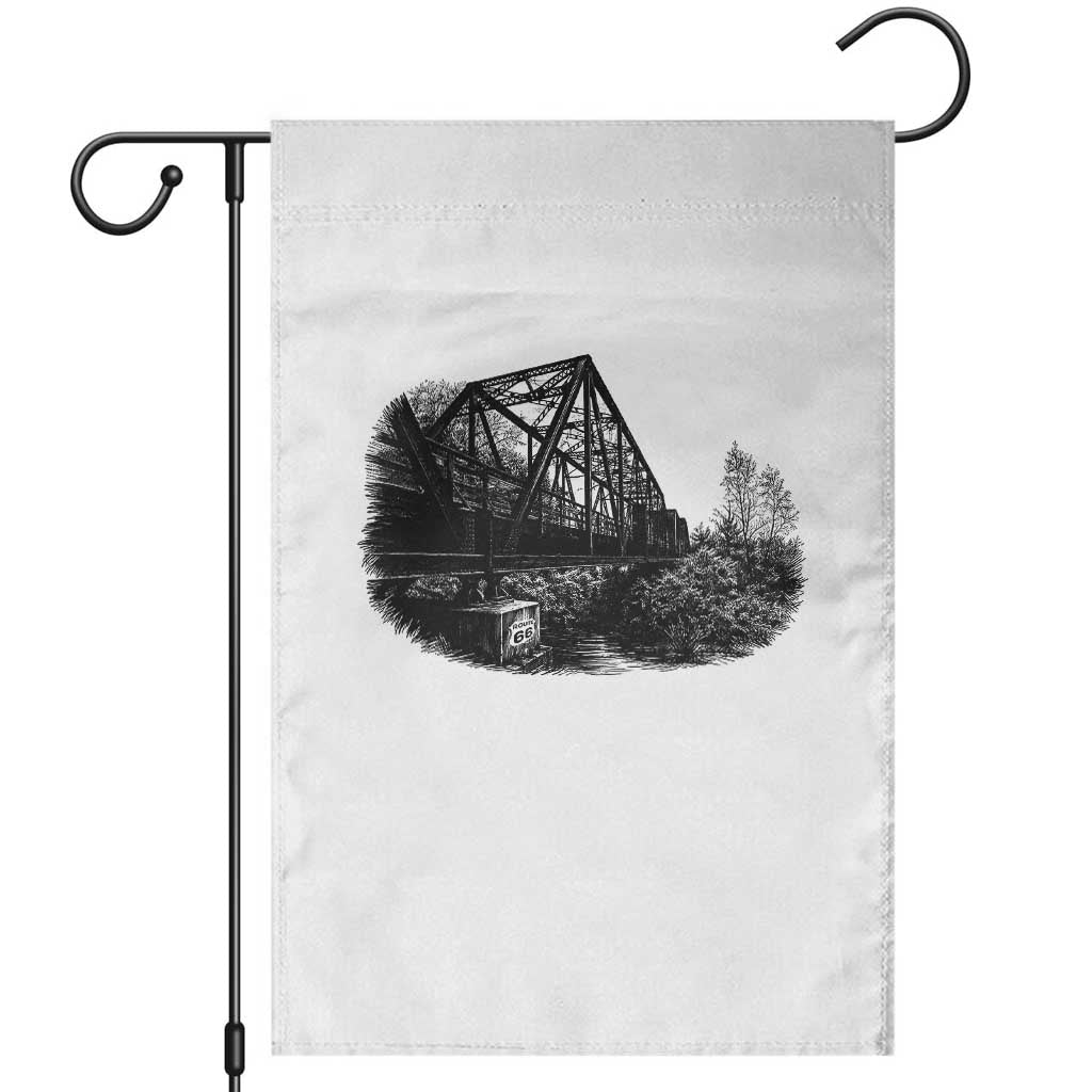 Mother Road Adventure Graphic Garden Flag Vintage Route Highway 66 Bridge