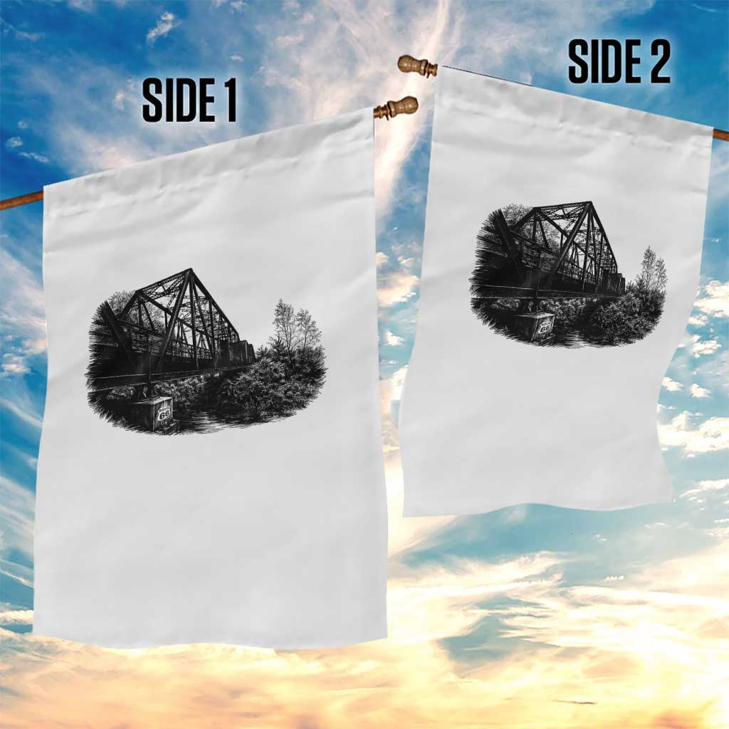 Mother Road Adventure Graphic Garden Flag Vintage Route Highway 66 Bridge