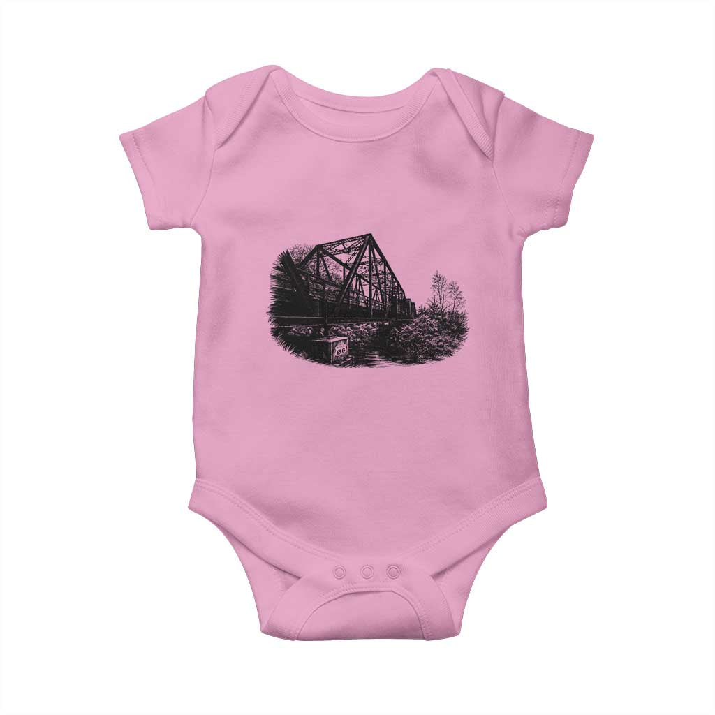 Mother Road Adventure Graphic Baby Onesie Vintage Route Highway 66 Bridge