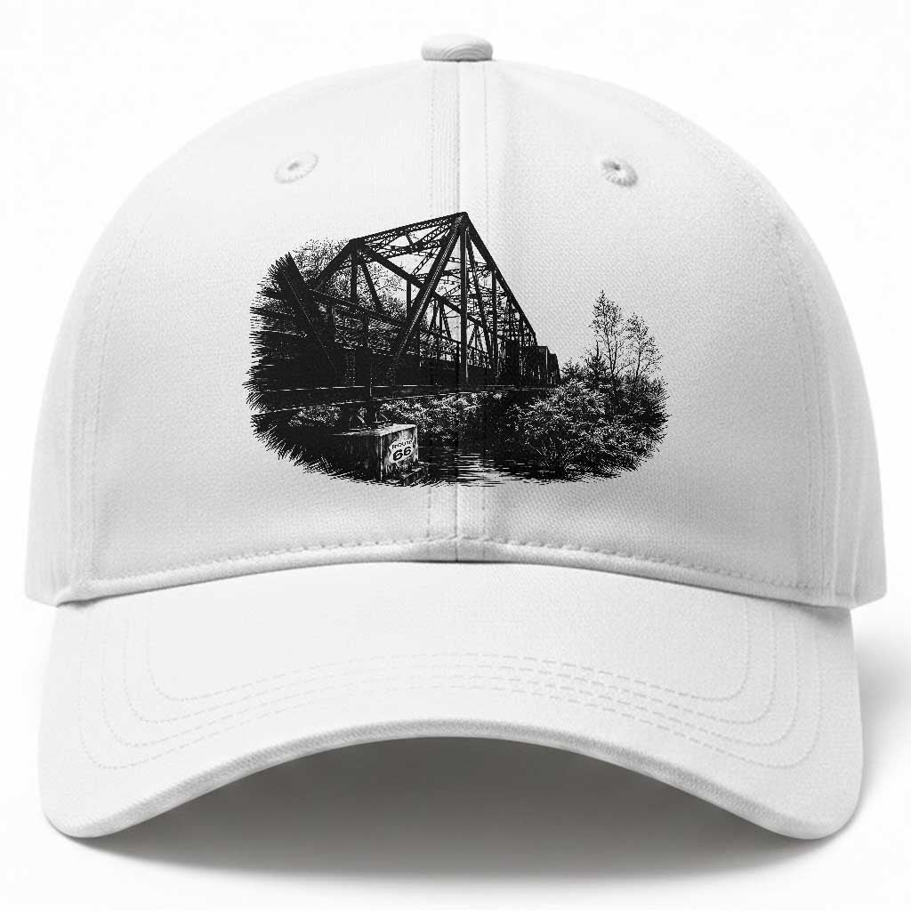 Mother Road Adventure Graphic Baseball Cap Vintage Route Highway 66 Bridge