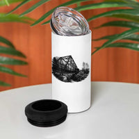 Mother Road Adventure Graphic 4 in 1 Can Cooler Tumbler Vintage Route Highway 66 Bridge