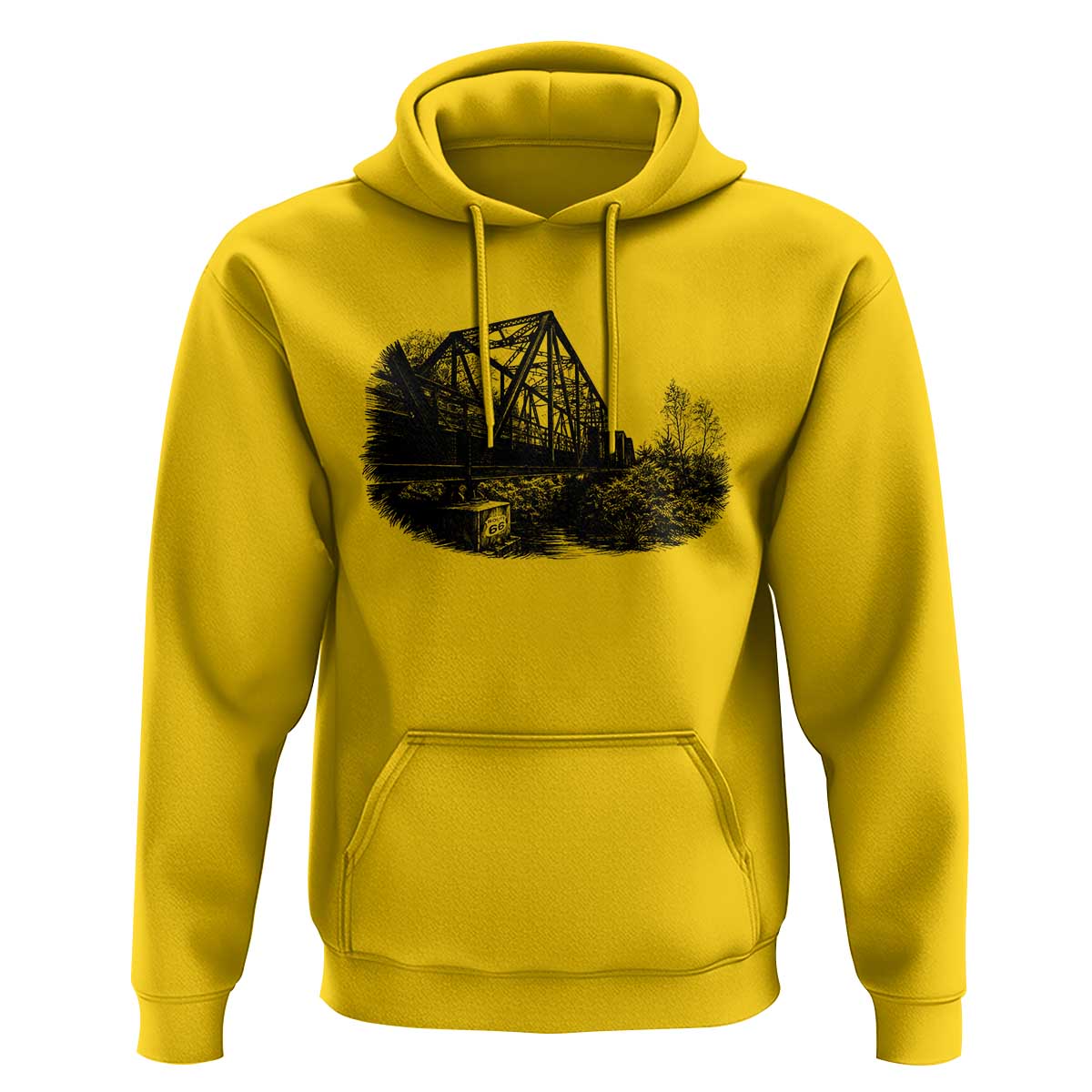 Mother Road Adventure Graphic Hoodie Vintage Route Highway 66 Bridge