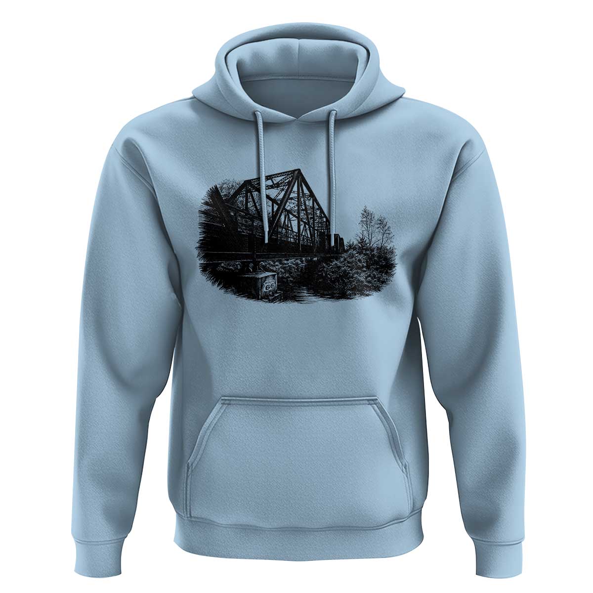 Mother Road Adventure Graphic Hoodie Vintage Route Highway 66 Bridge