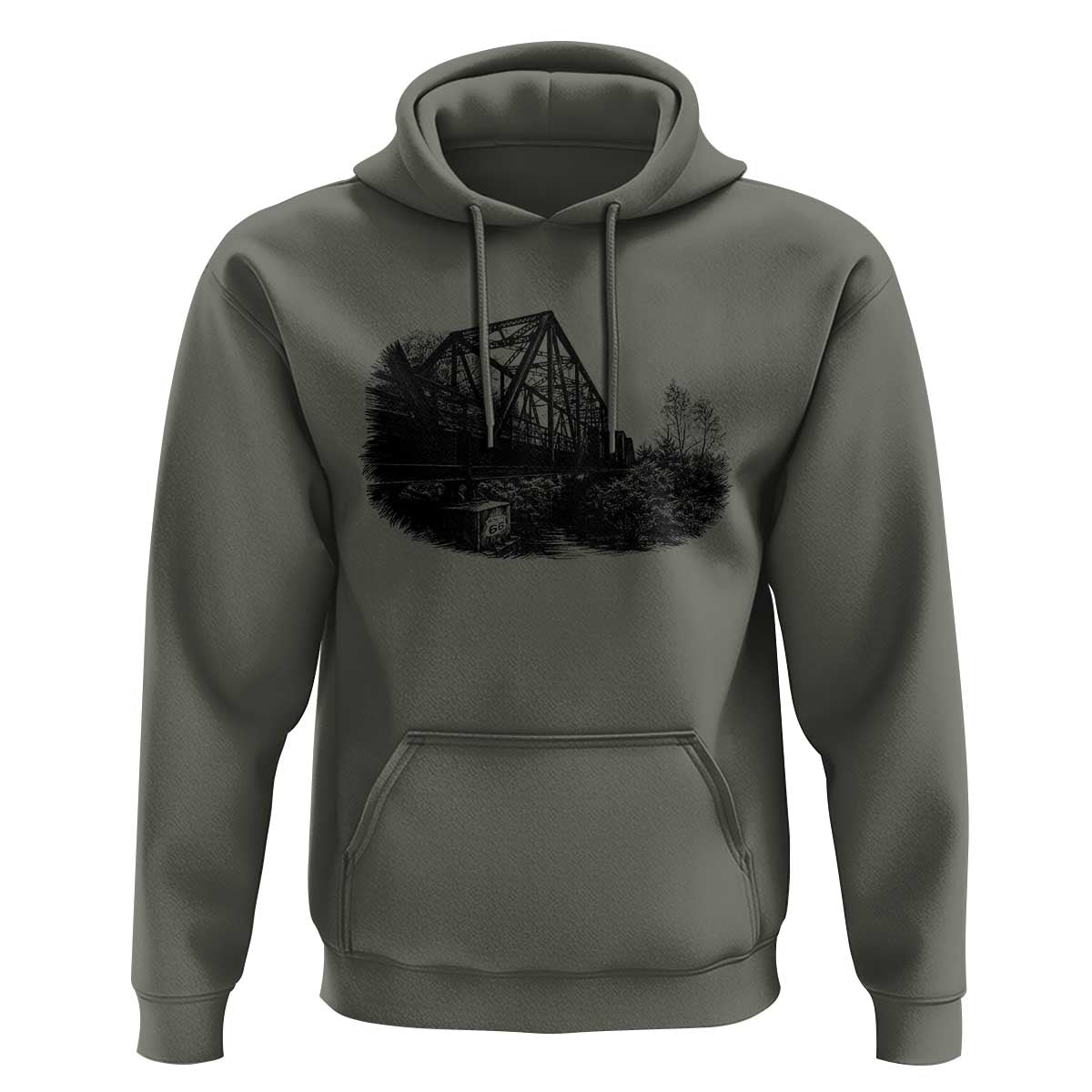 Mother Road Adventure Graphic Hoodie Vintage Route Highway 66 Bridge