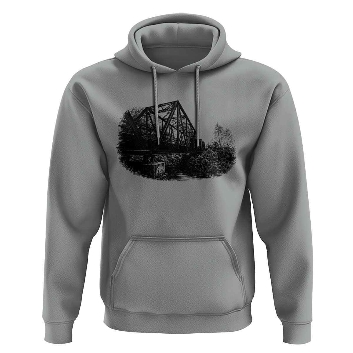 Mother Road Adventure Graphic Hoodie Vintage Route Highway 66 Bridge