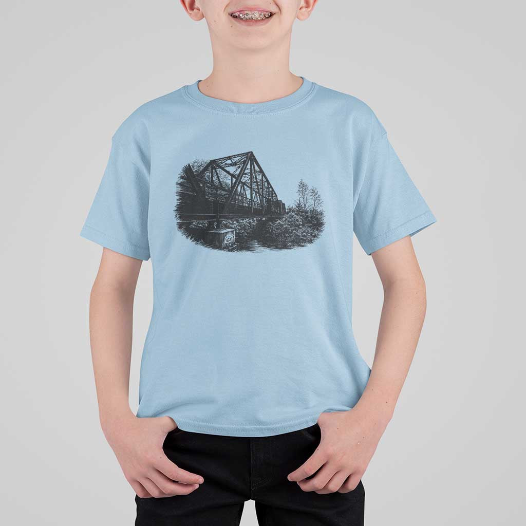 Mother Road Adventure Graphic T Shirt For Kid Vintage Route Highway 66 Bridge