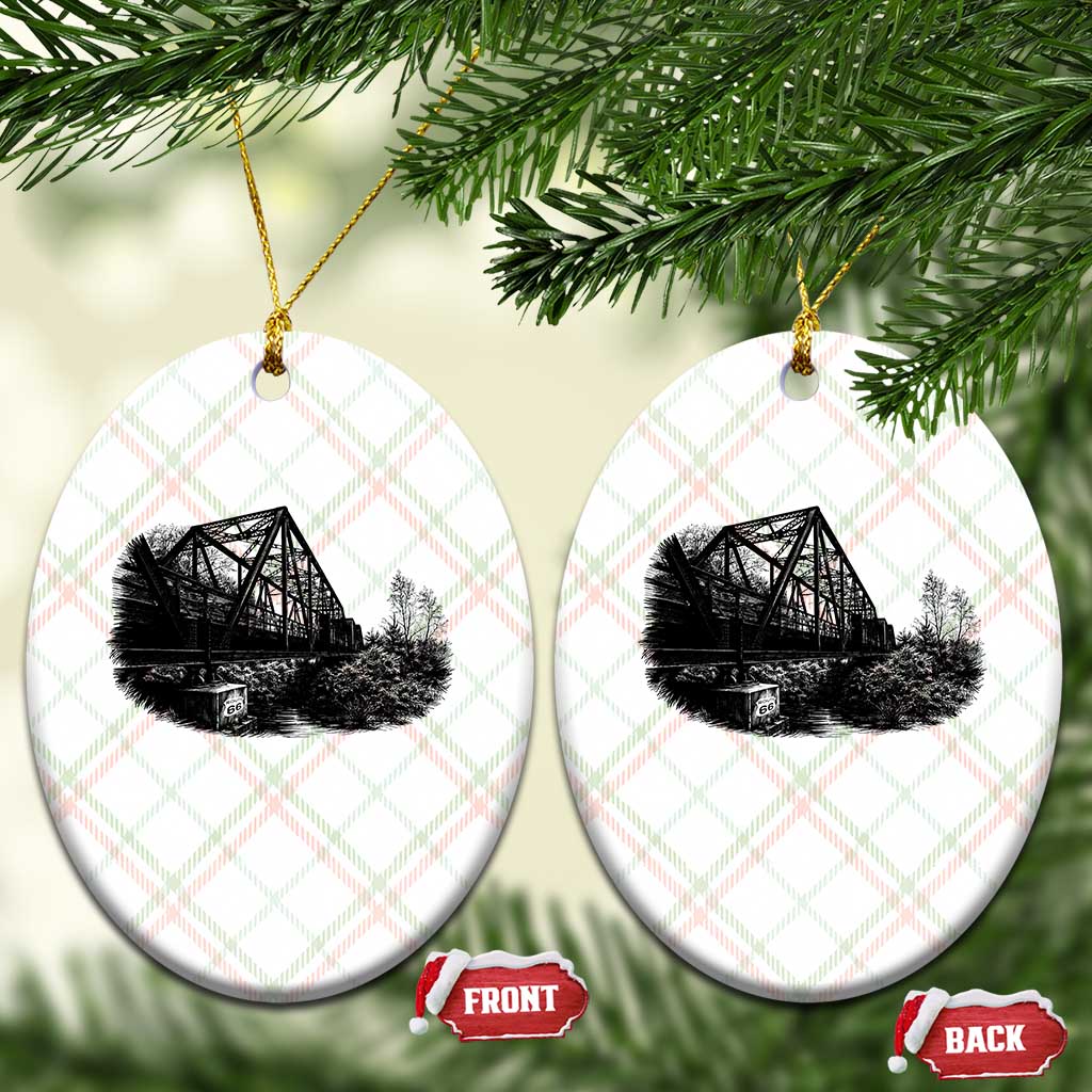 Mother Road Adventure Graphic Ceramic Ornament Vintage Route Highway 66 Bridge