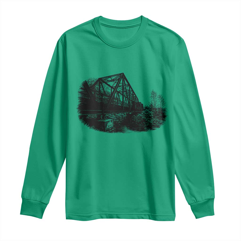 Mother Road Adventure Graphic Long Sleeve Shirt Vintage Route Highway 66 Bridge
