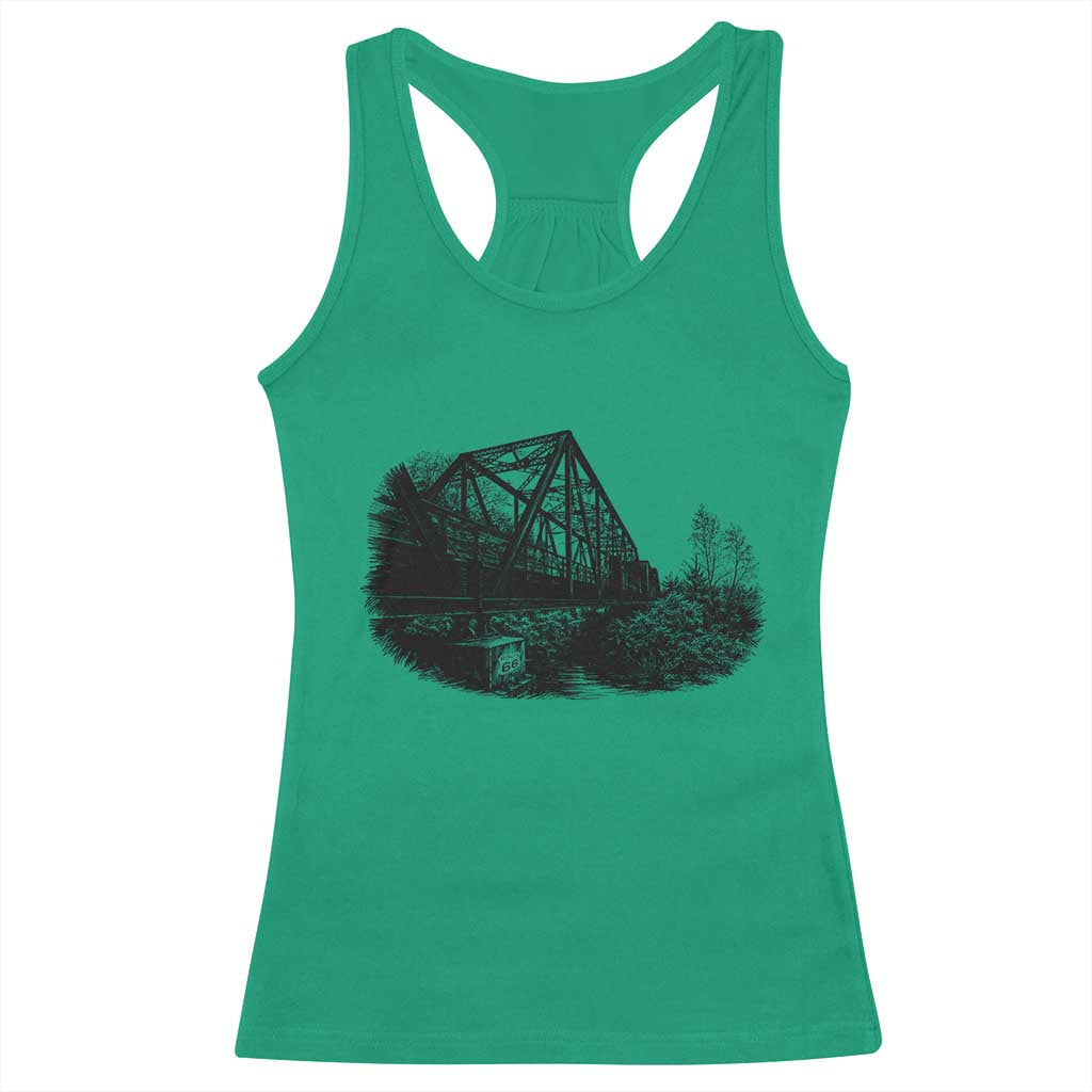 Mother Road Adventure Graphic Racerback Tank Top Vintage Route Highway 66 Bridge