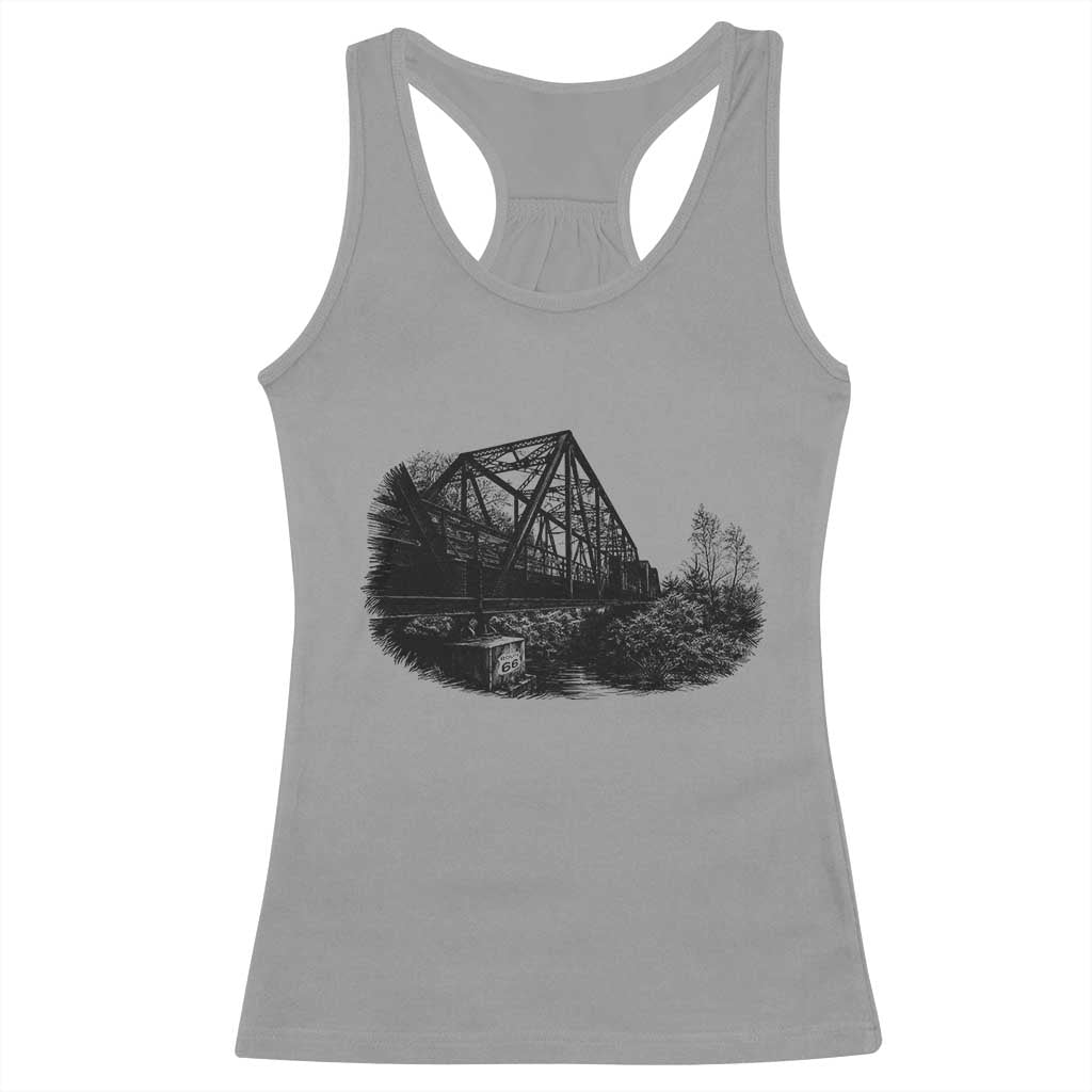 Mother Road Adventure Graphic Racerback Tank Top Vintage Route Highway 66 Bridge