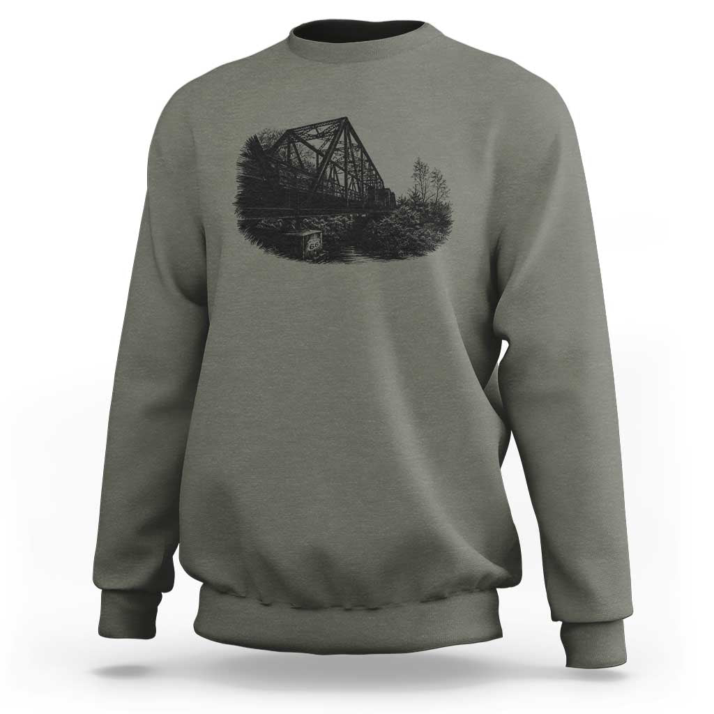 Mother Road Adventure Graphic Sweatshirt Vintage Route Highway 66 Bridge