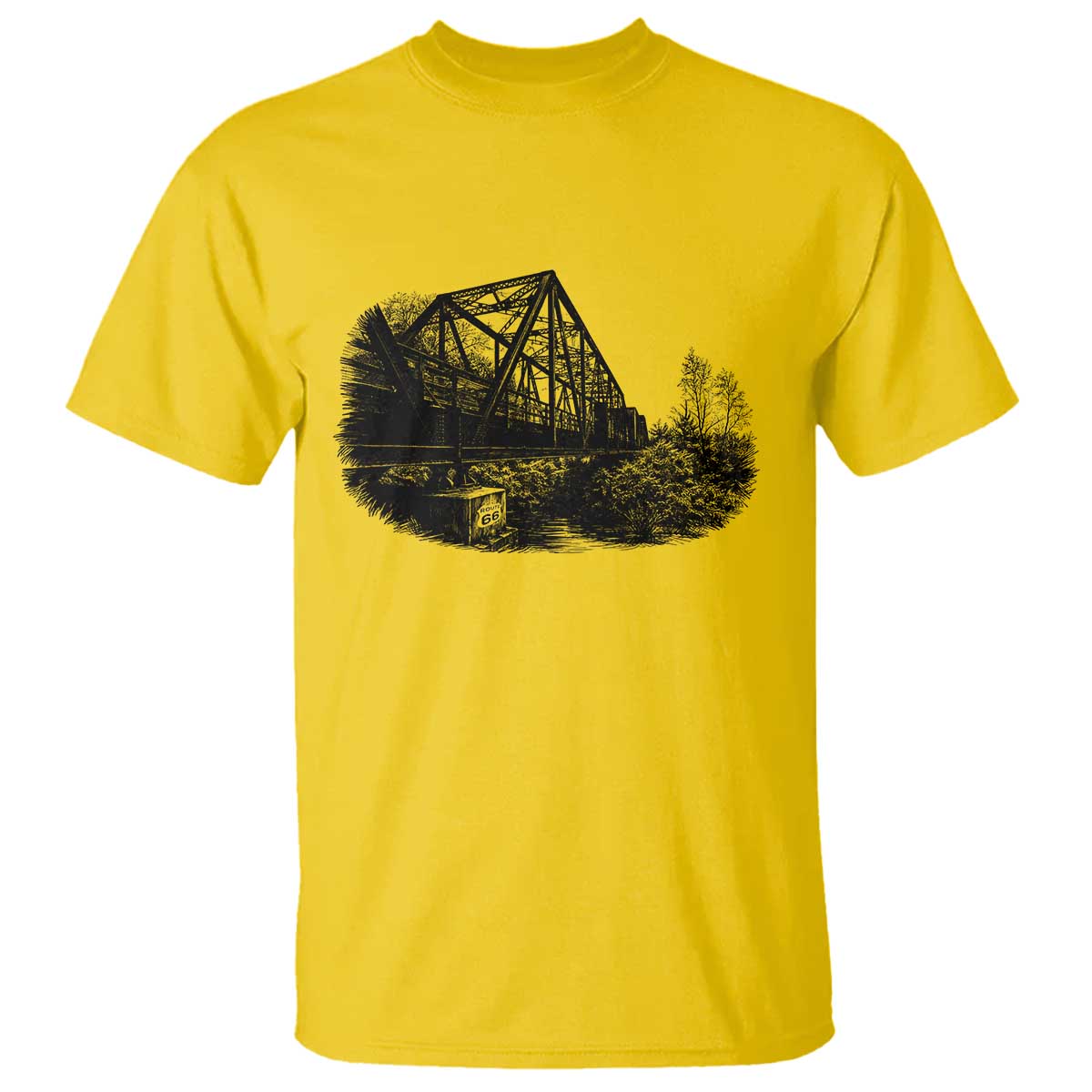 Mother Road Adventure Graphic T Shirt Vintage Route Highway 66 Bridge