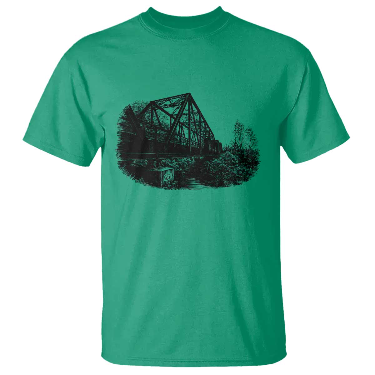 Mother Road Adventure Graphic T Shirt Vintage Route Highway 66 Bridge