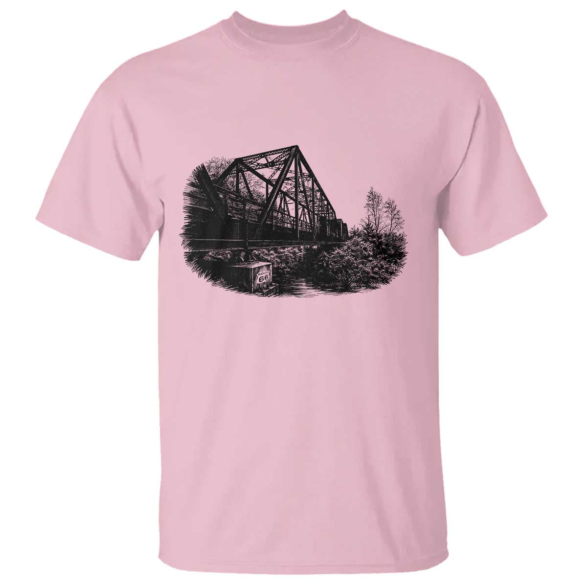 Mother Road Adventure Graphic T Shirt Vintage Route Highway 66 Bridge