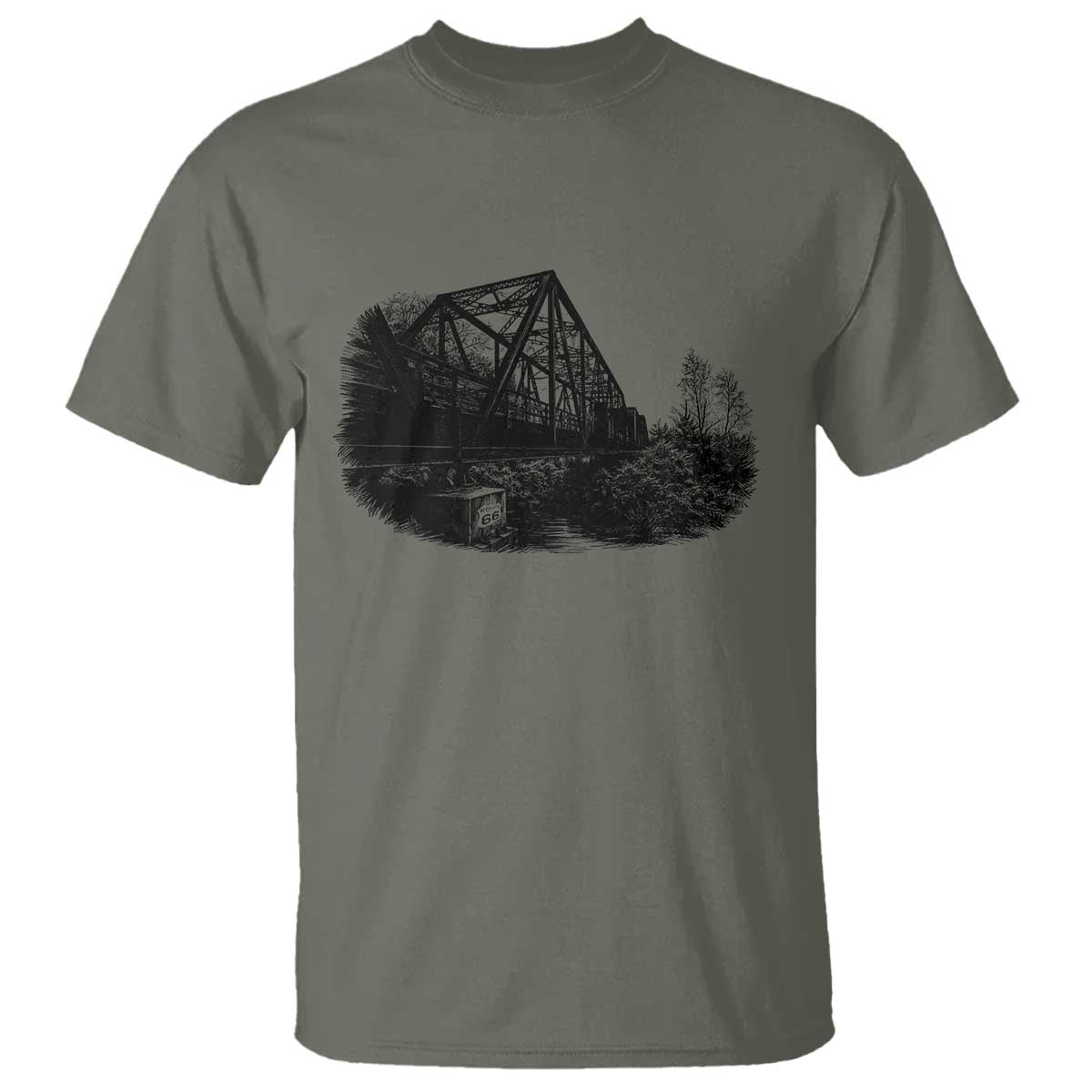Mother Road Adventure Graphic T Shirt Vintage Route Highway 66 Bridge