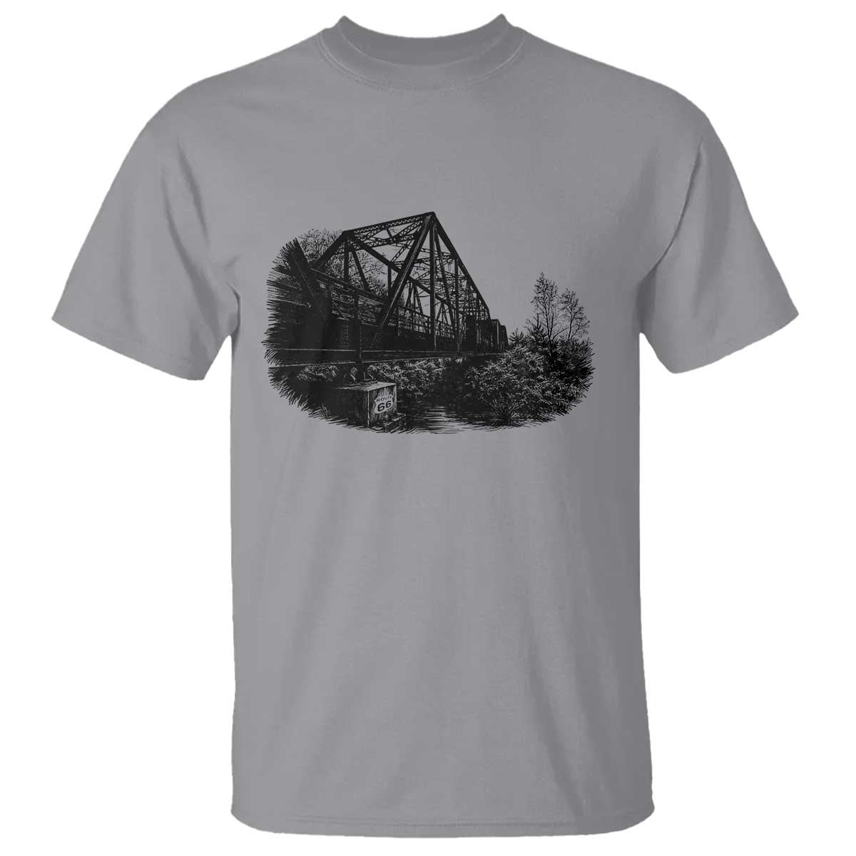 Mother Road Adventure Graphic T Shirt Vintage Route Highway 66 Bridge