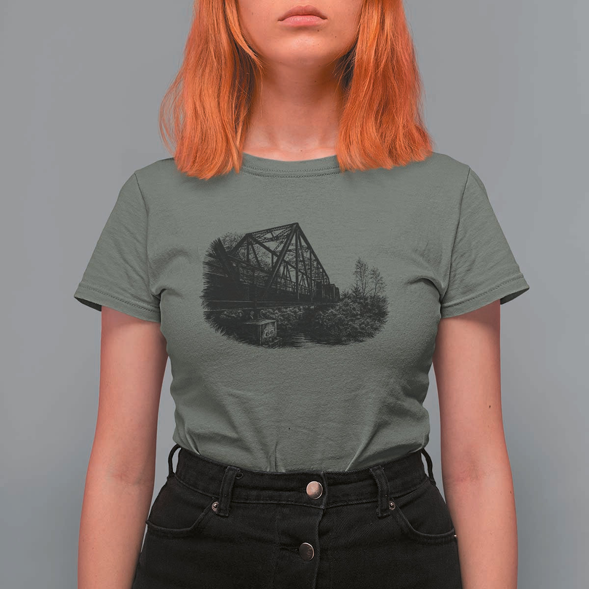Mother Road Adventure Graphic T Shirt For Women Vintage Route Highway 66 Bridge
