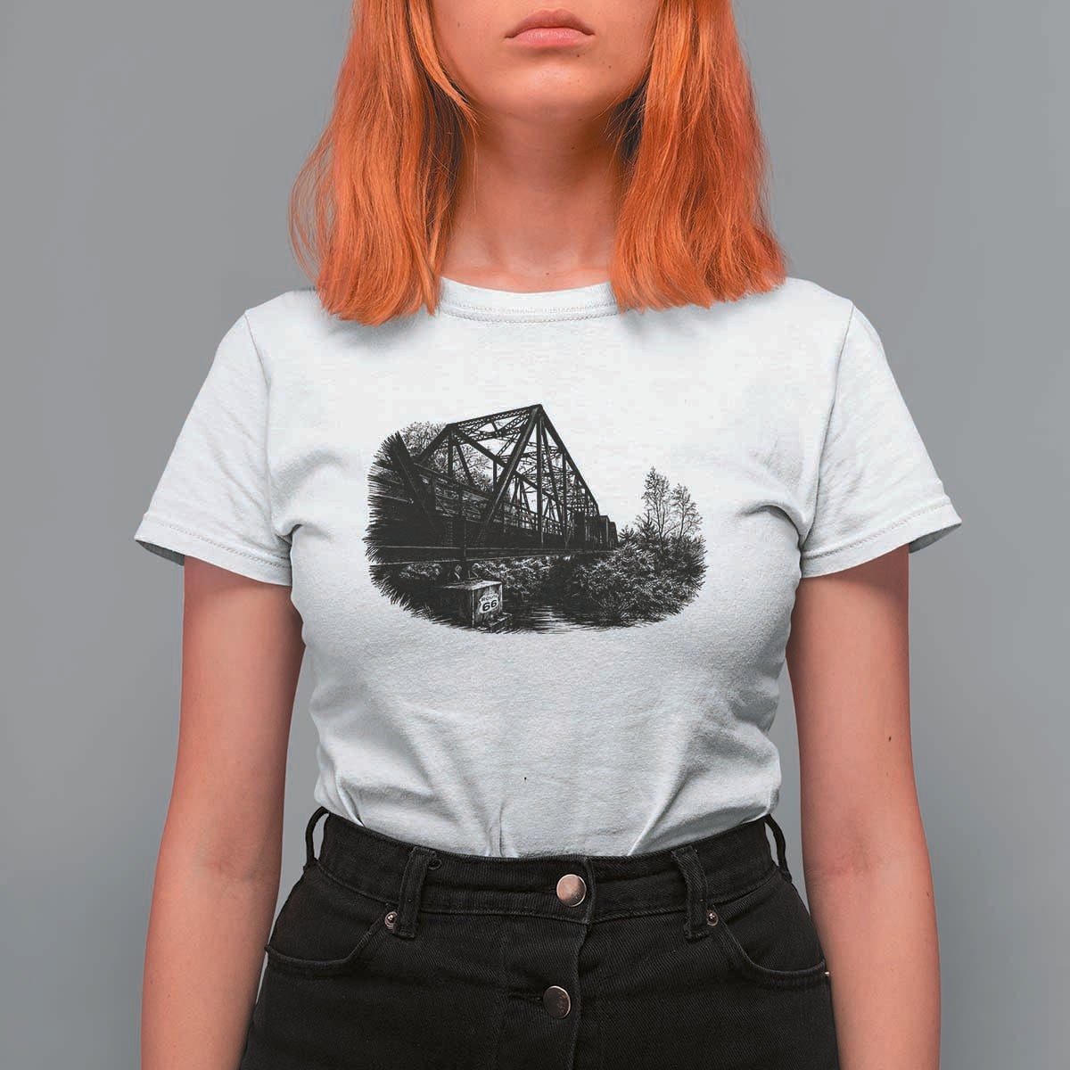 Mother Road Adventure Graphic T Shirt For Women Vintage Route Highway 66 Bridge