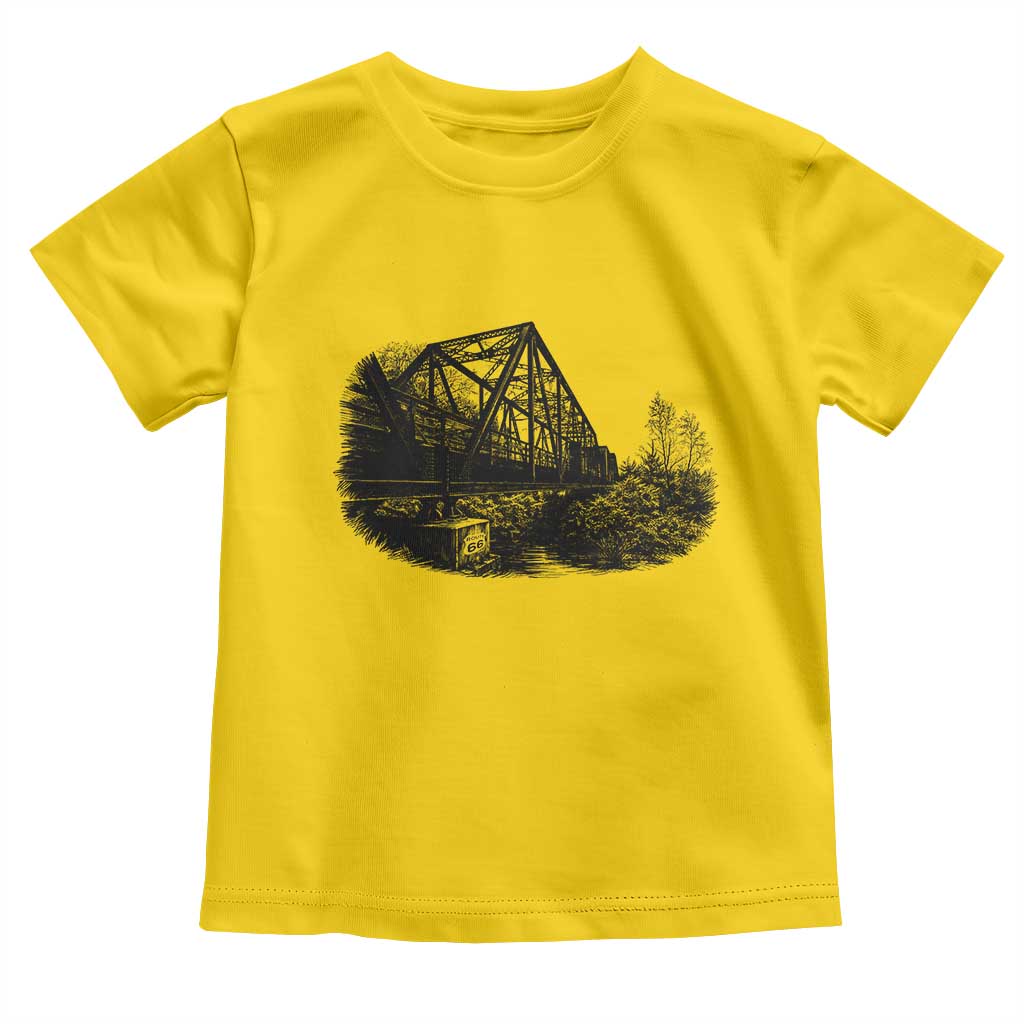 Mother Road Adventure Graphic Toddler T Shirt Vintage Route Highway 66 Bridge