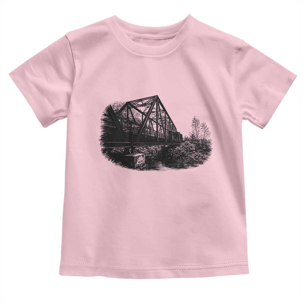 Mother Road Adventure Graphic Toddler T Shirt Vintage Route Highway 66 Bridge