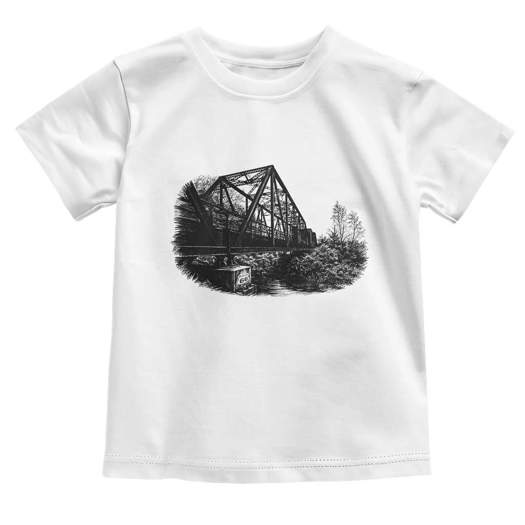 Mother Road Adventure Graphic Toddler T Shirt Vintage Route Highway 66 Bridge