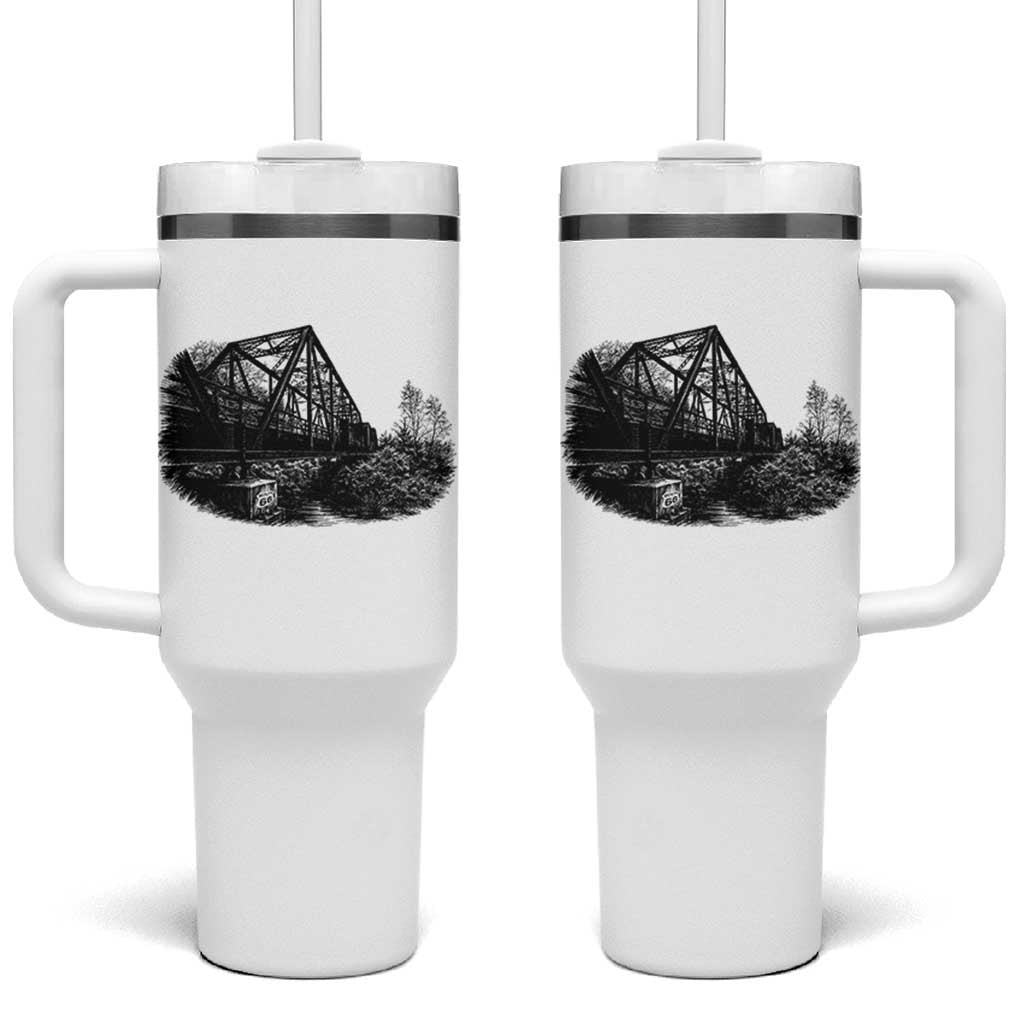 Mother Road Adventure Graphic Tumbler With Handle Vintage Route Highway 66 Bridge