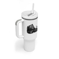 Mother Road Adventure Graphic Tumbler With Handle Vintage Route Highway 66 Bridge