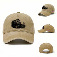 Mother Road Adventure Graphic Washed Cotton Baseball Cap Vintage Route Highway 66 Bridge