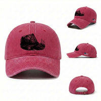 Mother Road Adventure Graphic Washed Cotton Baseball Cap Vintage Route Highway 66 Bridge