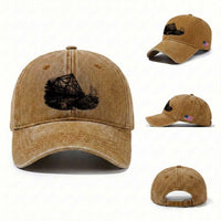 Mother Road Adventure Graphic Washed Cotton Baseball Cap Vintage Route Highway 66 Bridge