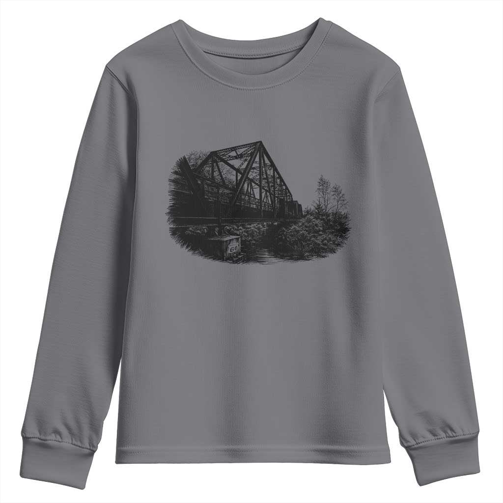 Mother Road Adventure Graphic Youth Sweatshirt Vintage Route Highway 66 Bridge