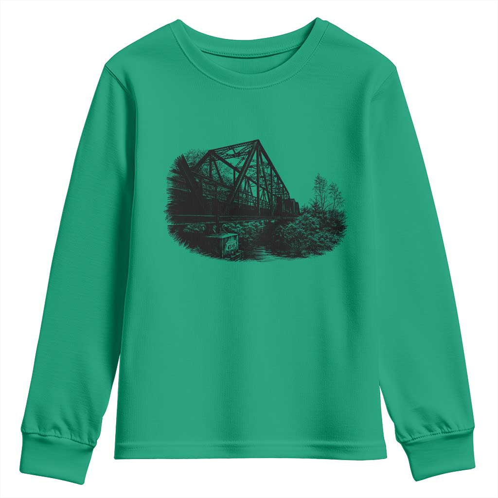Mother Road Adventure Graphic Youth Sweatshirt Vintage Route Highway 66 Bridge